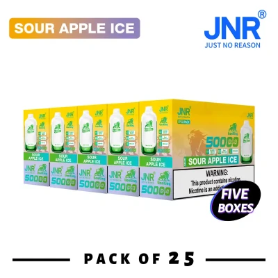 5 Box (25 pcs) Sour Apple Ice | JNR Lion King 50K Puffs Disposable Vape